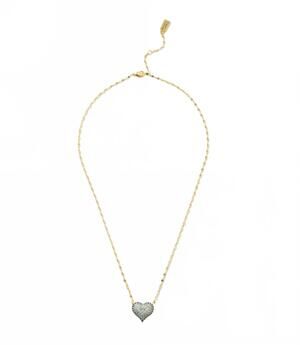 NEW NATIVE GEM women's ombré crystal heart necklace in blue